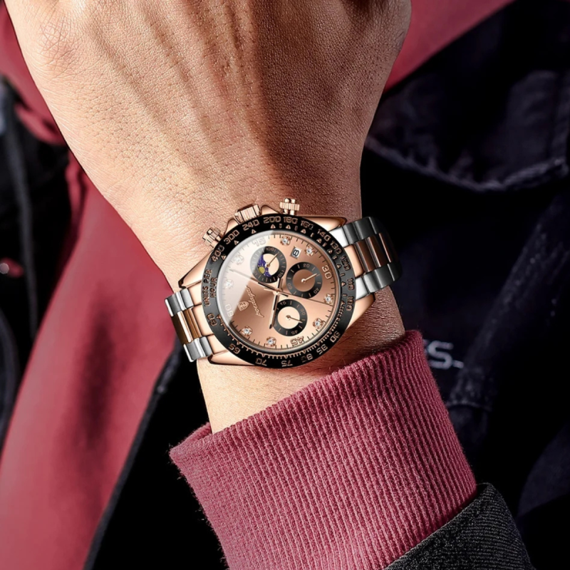 poedagar 629 chronograph watch for men's fashion