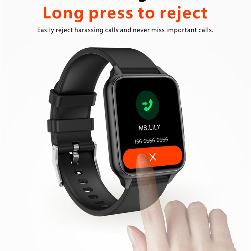 Body Temperature Blood Oxygen Flashlight Custom Watch Face IP68 Waterproof Smartwatch For