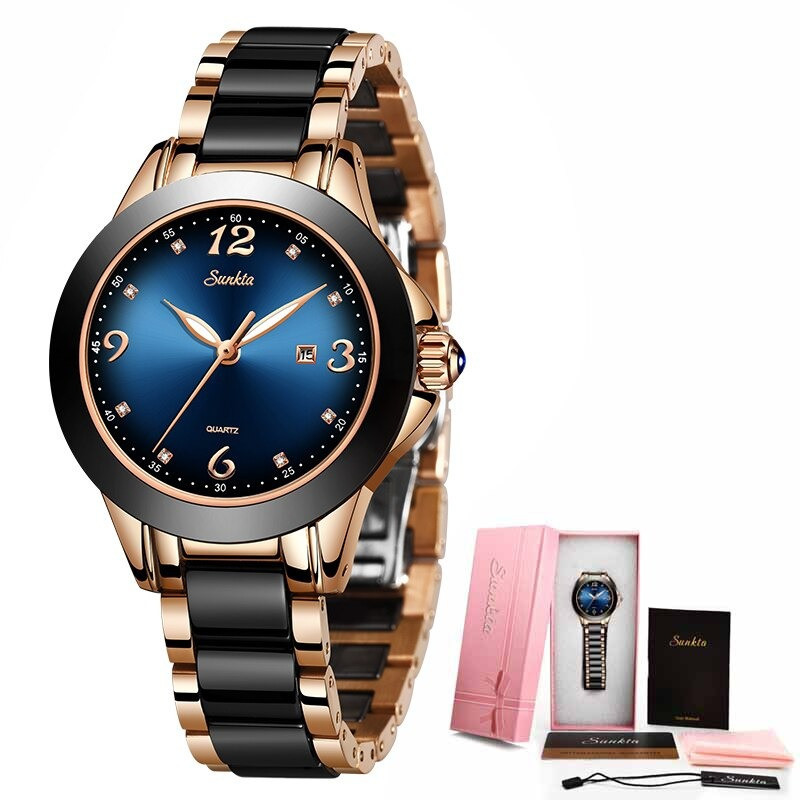 ladies ceramic waterproof watch for fashion