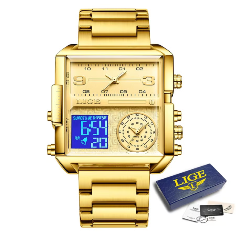 LIGE-8922 Luxury Golden watch