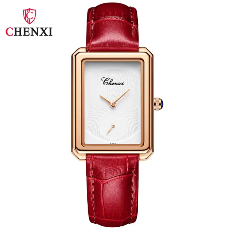 090 chenxi leather strap ladies watch for formal wear