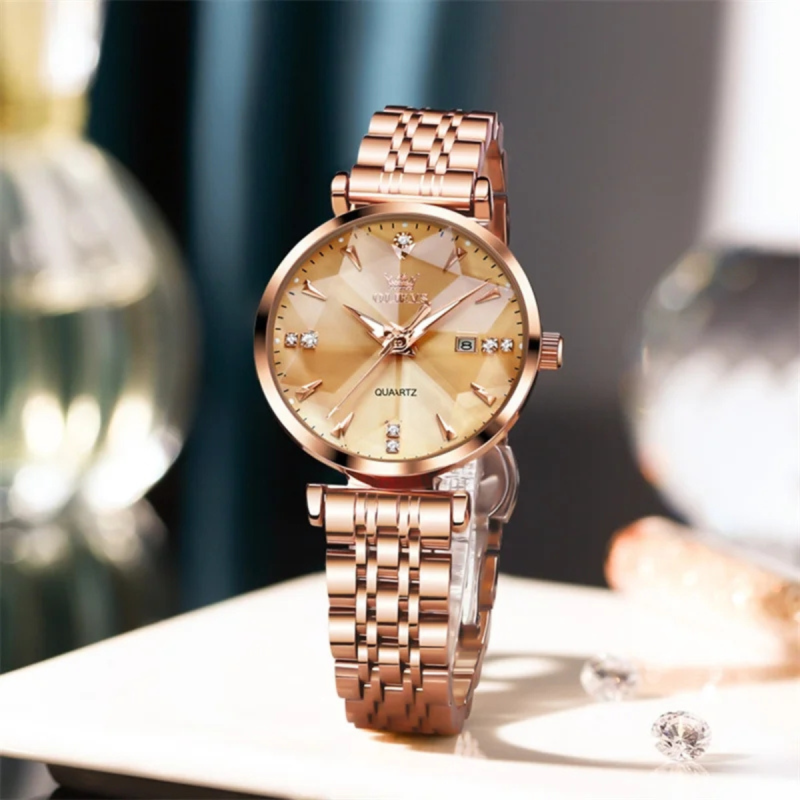 olevs 5536 golden watch for ladies fashion