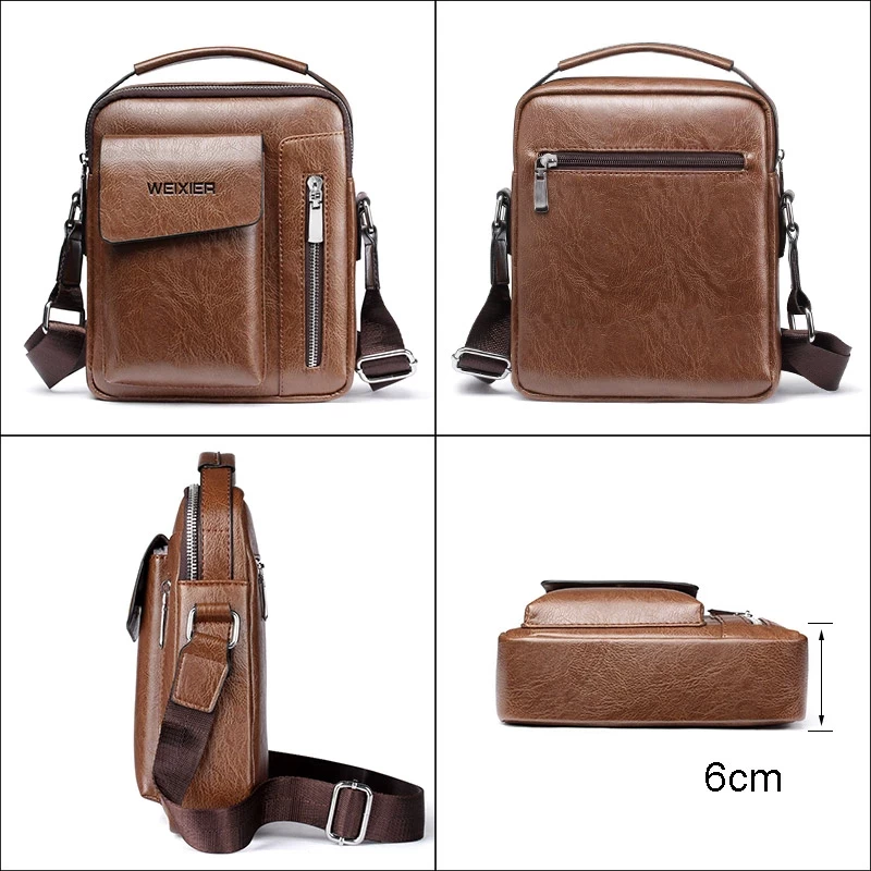 WEIXIER Men Shoulder Bags Crossbody Bag Multi-function Men's Handbags Capacity