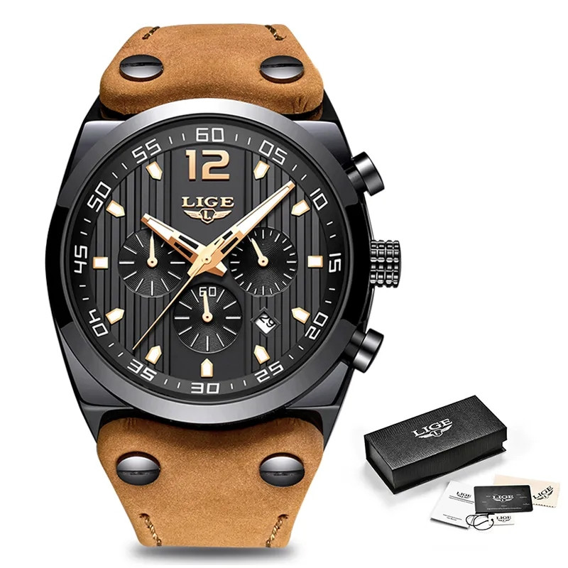 lige 9890 chronograph watch for men