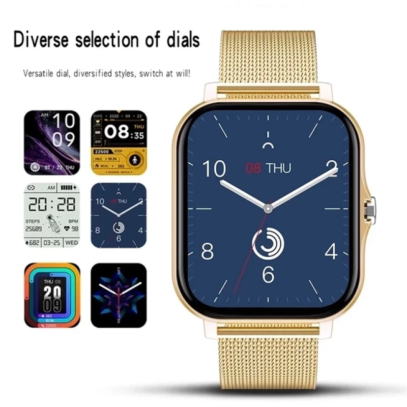 pure golden color Bluetooth call smart watch for iphone & android