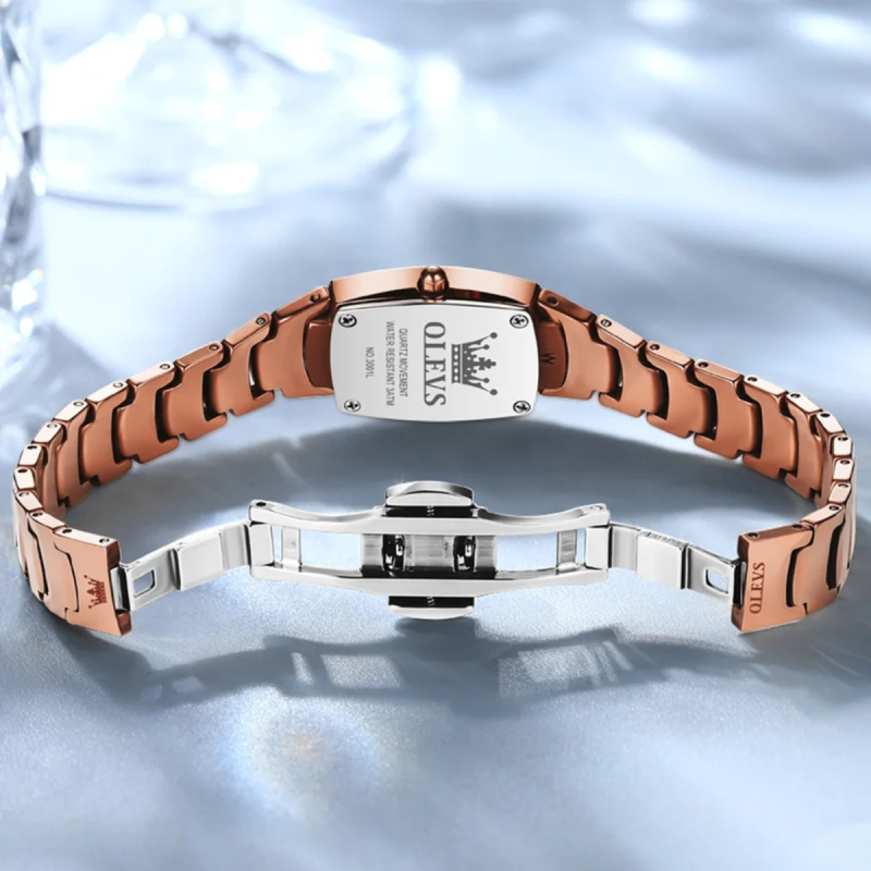 olevs 7006 rose gold ceramic watch for fashion