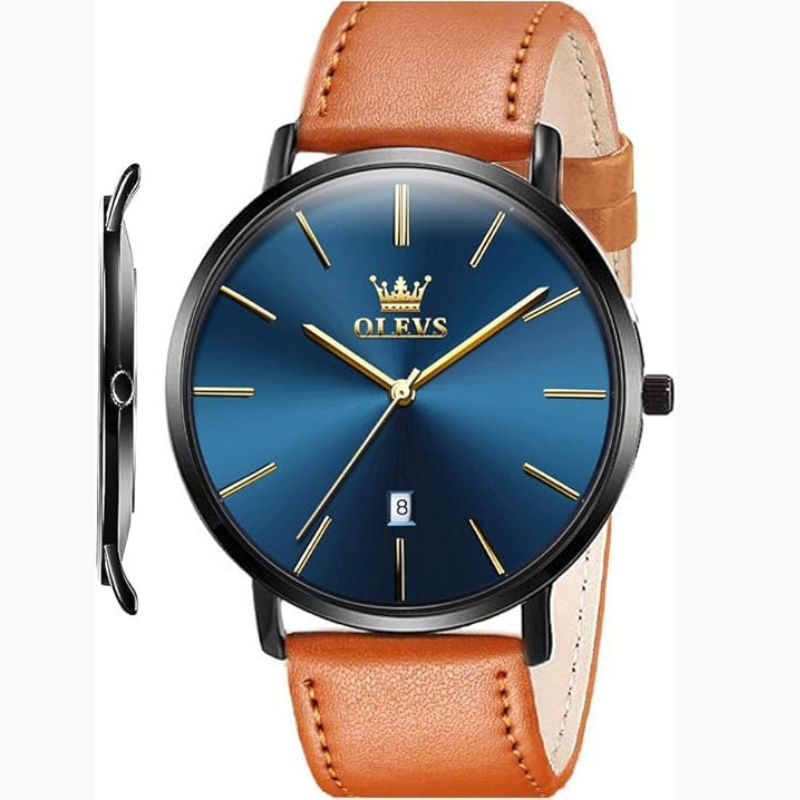 Olevs ultra thin dial 5869 original leather belt formal watch for men
