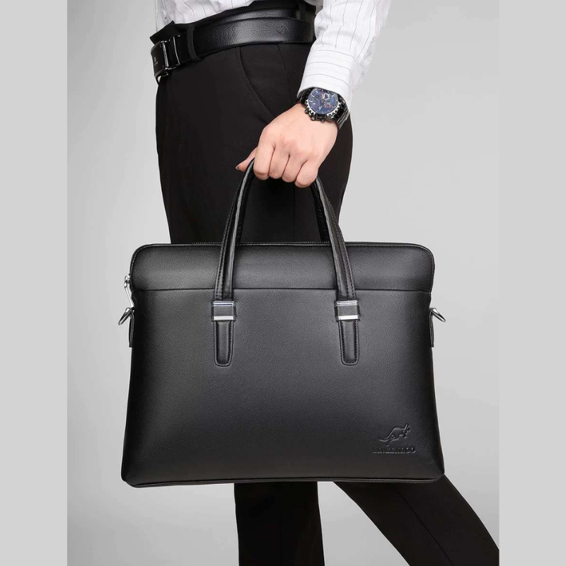 Men's leather waterproof bag for laptop