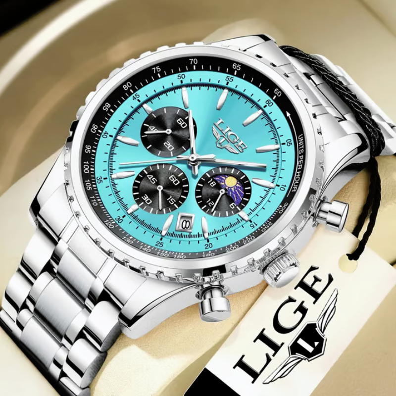 lige skyblue dial most elegent watch for men
