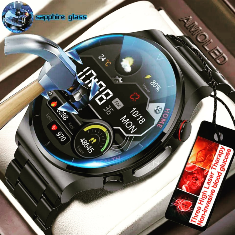 (ডায়াবেটিস মাপার ঘড়ি)Blood Glucose Blood Pressure Oxygen Temperature Monitor watch