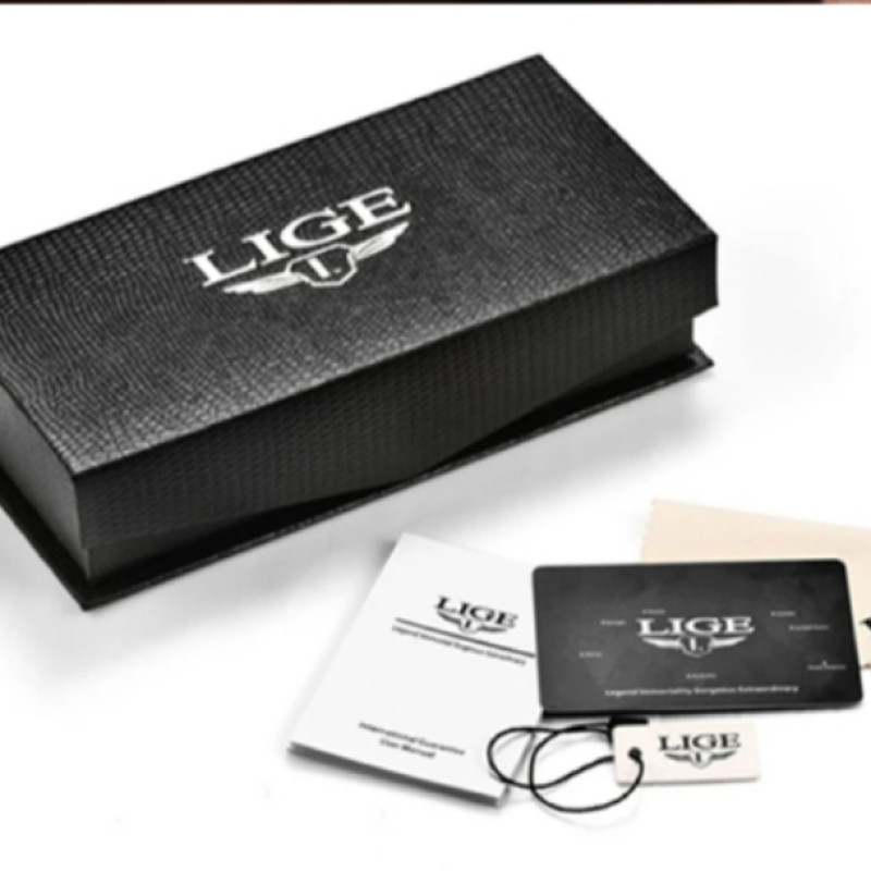 9866 Lige cow leather belt chronograph watch for men