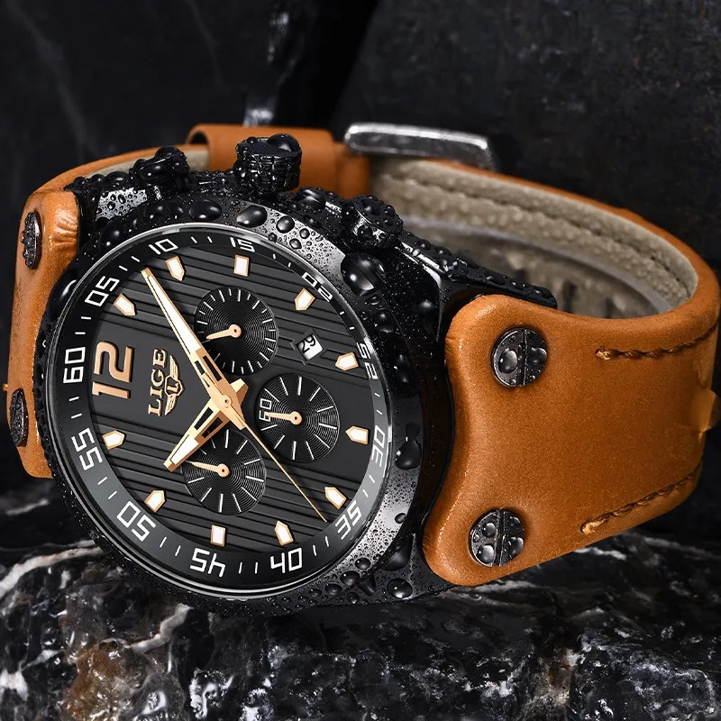 lige 9890 chronograph watch for men