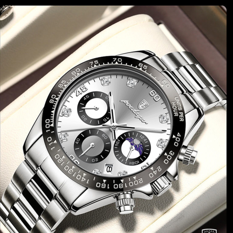 poedagar 629 chronograph watch for men's fashion