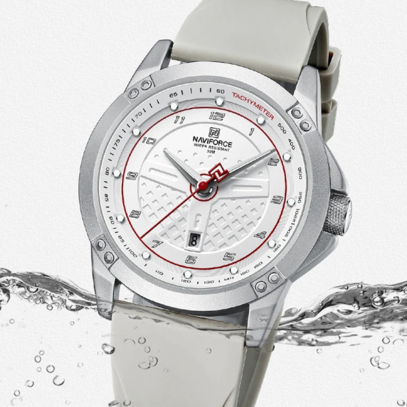 naviforce 8031 silicone belt watch for men's fashion