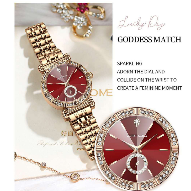 Diamond  ladies party wear waterproof watch