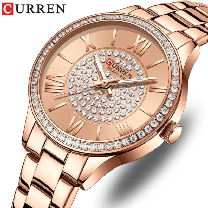 curren diamond watch for ladies fashion