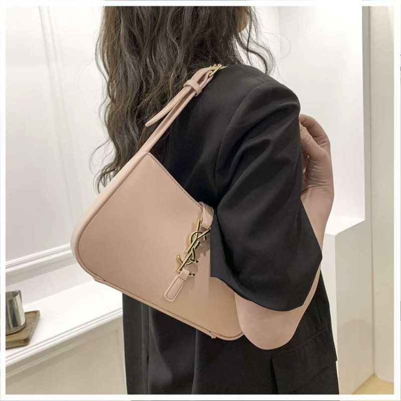 Nude color ladies matte leather fashion bag