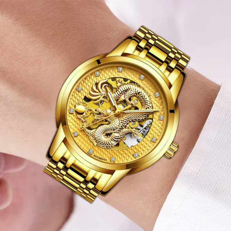dragon style men's automatic mechanical watch