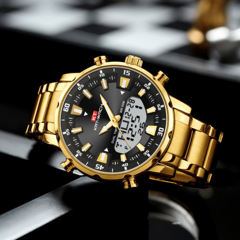 pure golden high end quality digital watch for men