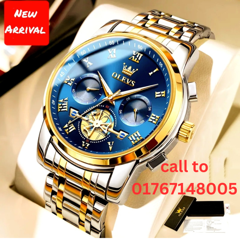 olevs hollow machinery men's watch for fashion