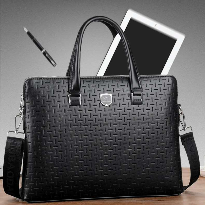 New arrival black premium quality leather bag for office