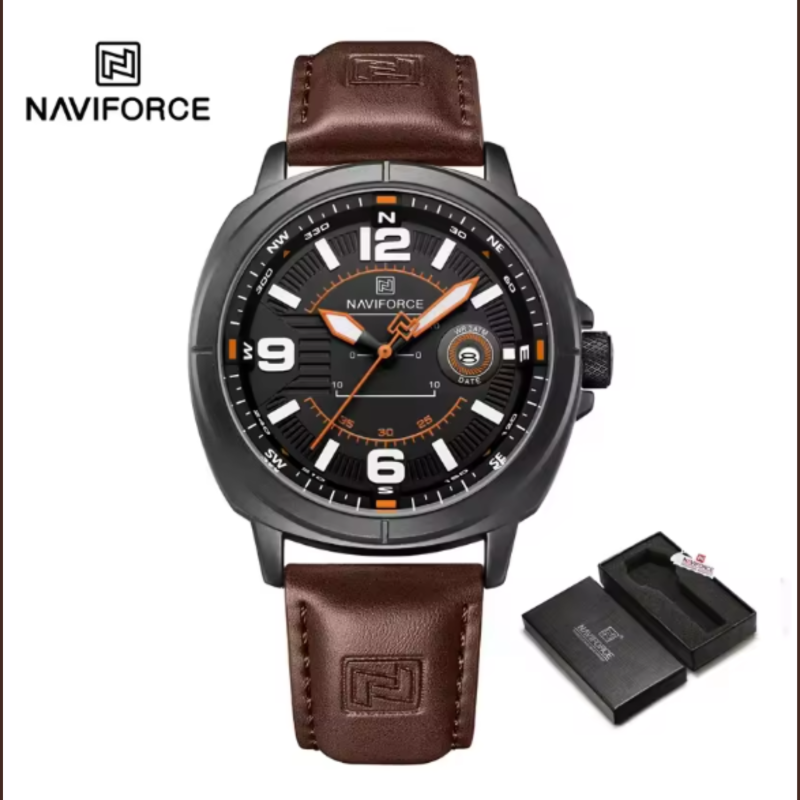 naviforce-NF8078 silver brown watch