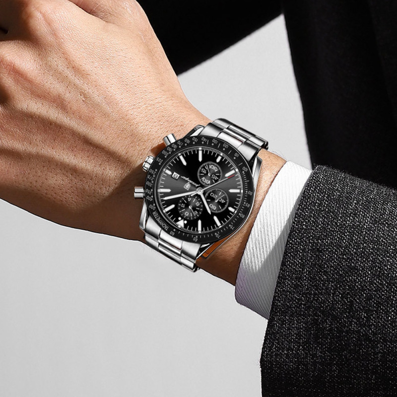 Luxury black watch for men