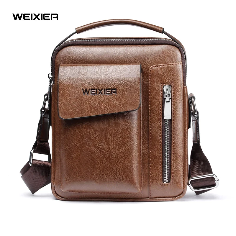 WEIXIER Men Shoulder Bags Crossbody Bag Multi-function Men's Handbags Capacity
