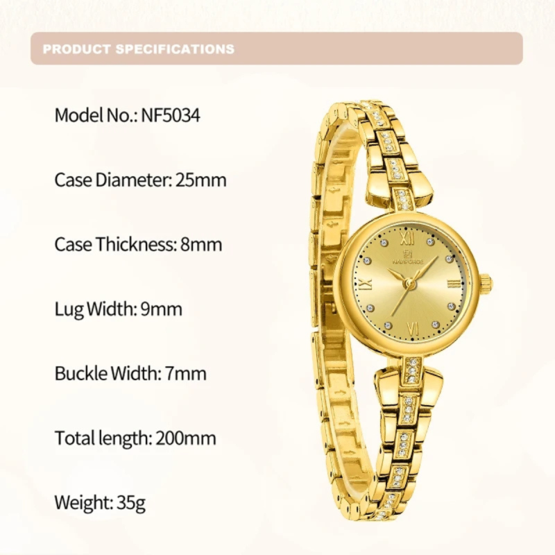Naviforce 5034 golden ladies watch for corporate wear