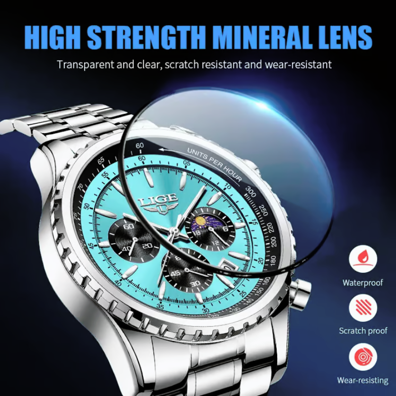 lige skyblue dial most elegent watch for men