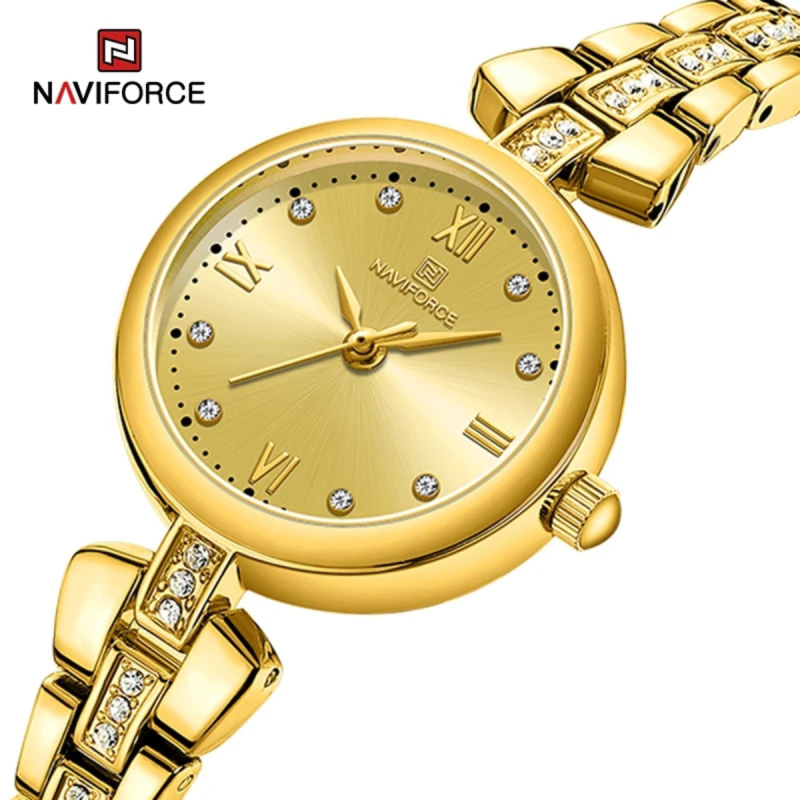Naviforce 5034 golden ladies watch for corporate wear