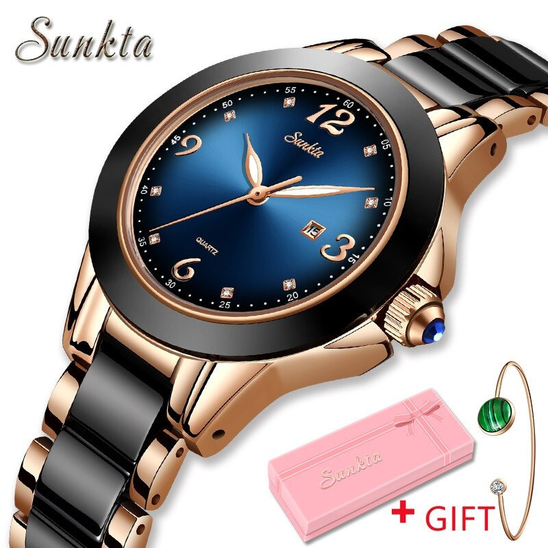 ladies ceramic waterproof watch for fashion