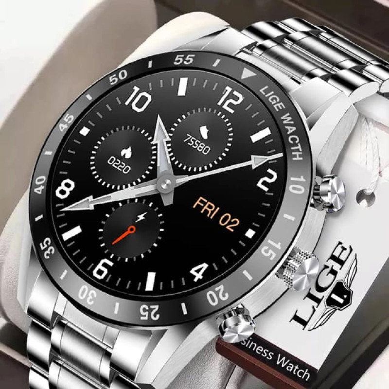 large dial silver Bluetooth call smart watch for iphone & android