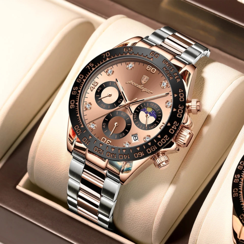 poedagar 629 chronograph watch for men's fashion