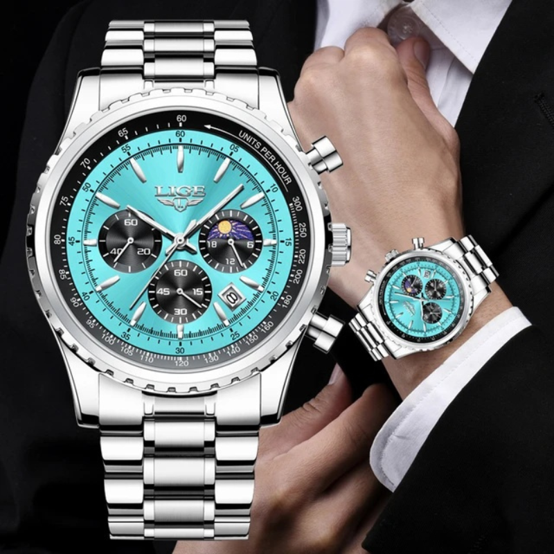 lige skyblue dial most elegent watch for men