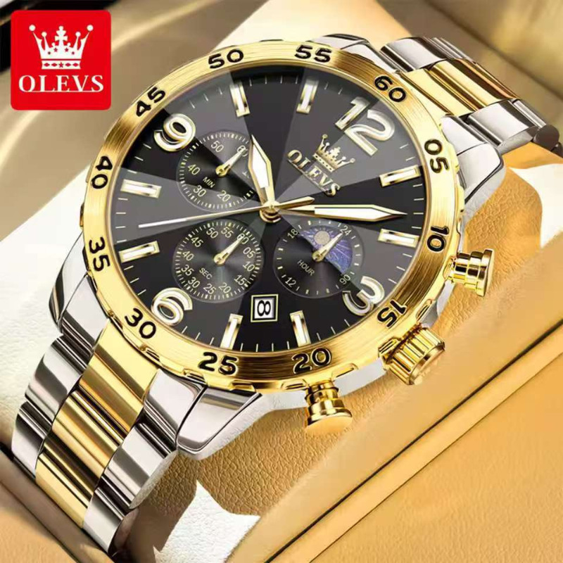 Olevs 3678 large dial premium quality watch for men