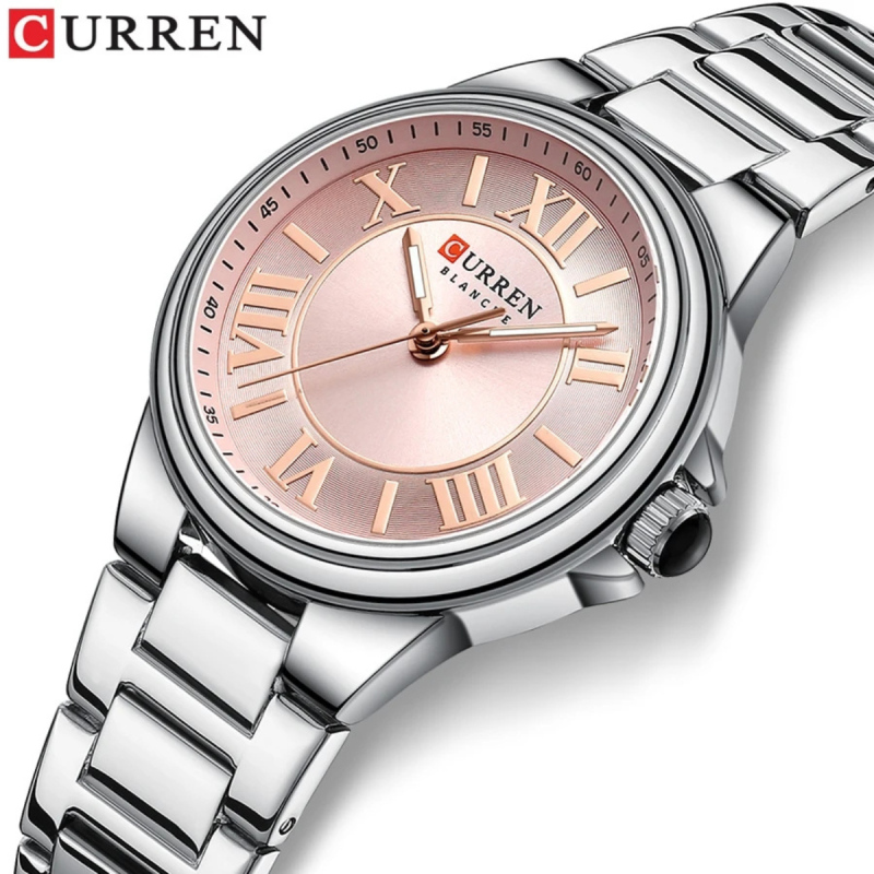 curren 9091 silver pink ladies watch for corporate wear
