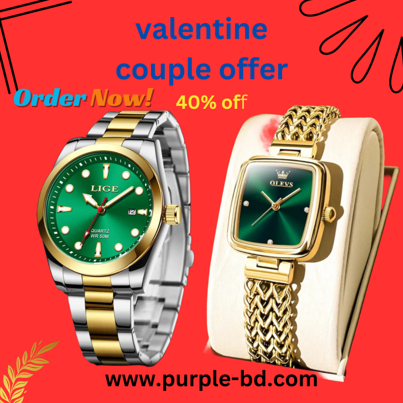 lige couple watch with 12 months official warranty