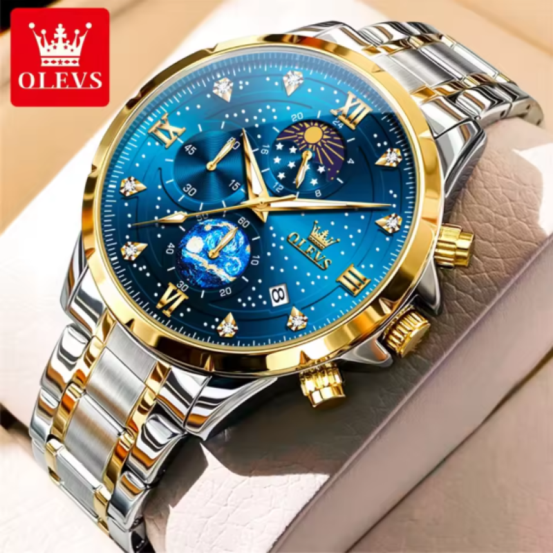 OLEVS-9807 blue watch