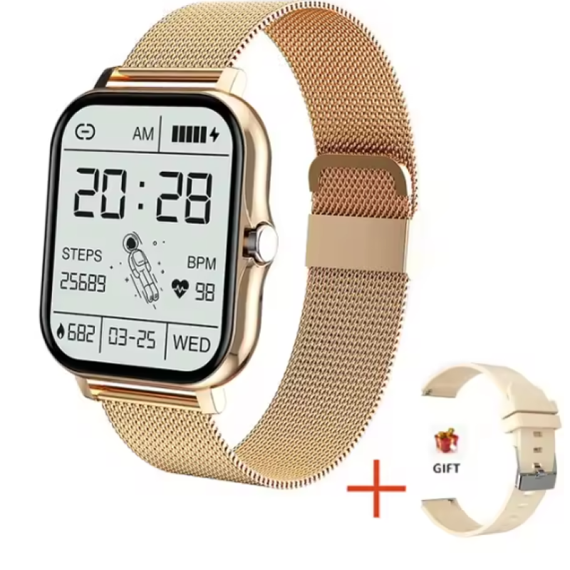 GT20 golden thin dial pad calling smart watch with extra belt