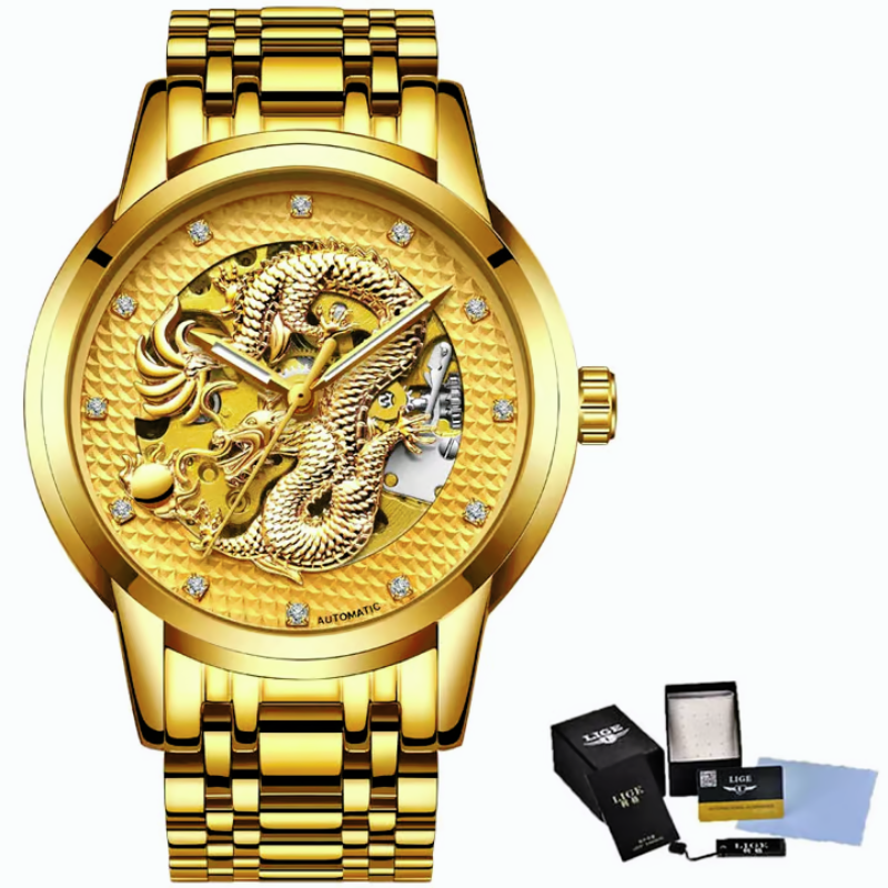 dragon style men's automatic mechanical watch