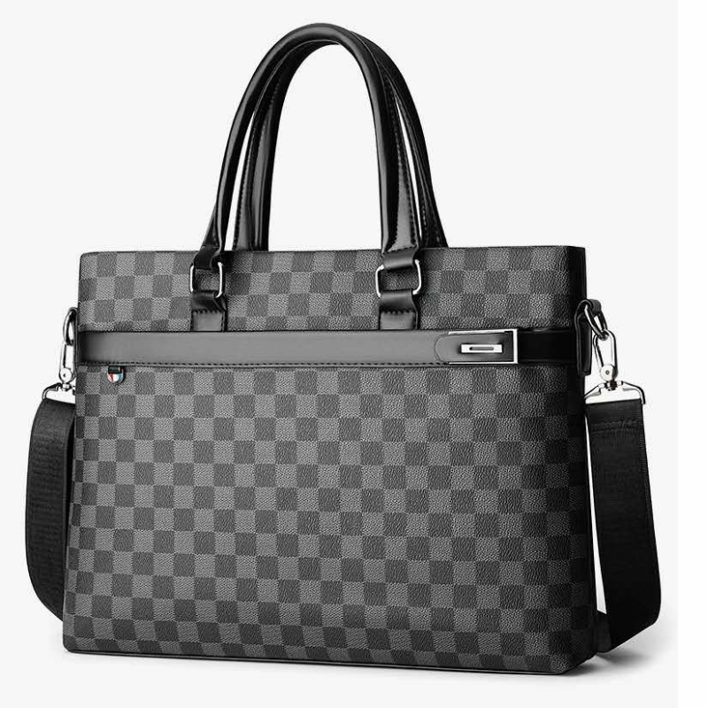 Men's black viral printing laptop bag