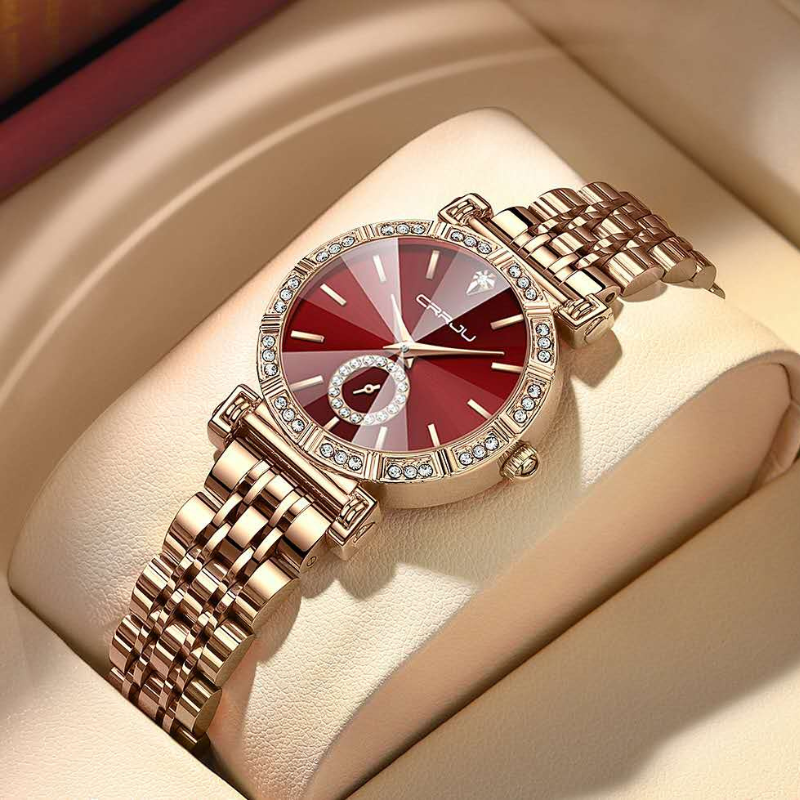 Diamond ladies party wear waterproof watch
