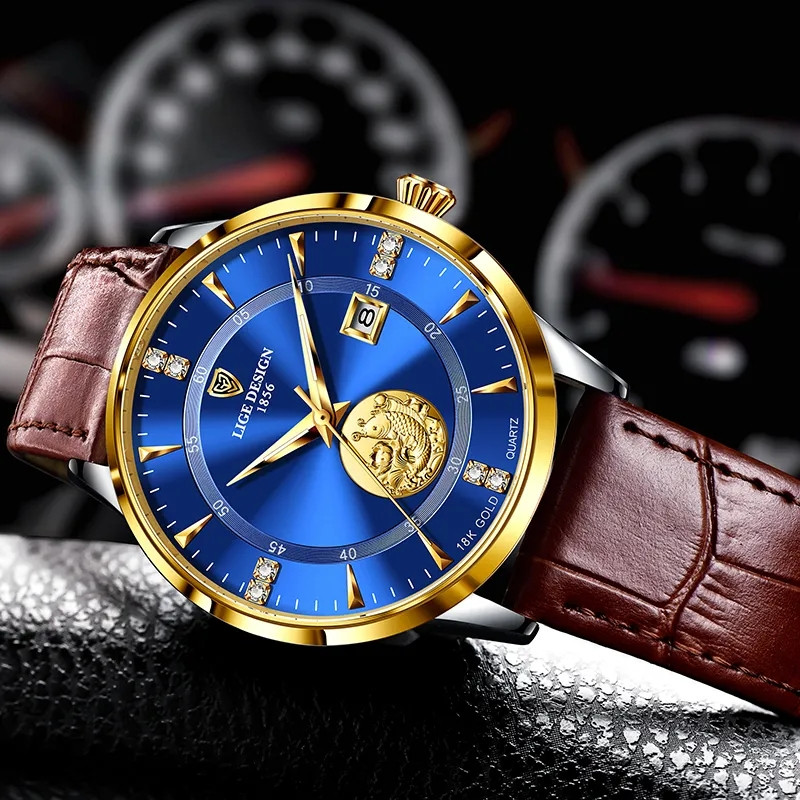 Lige Luxury Brand Fashion Chronograph