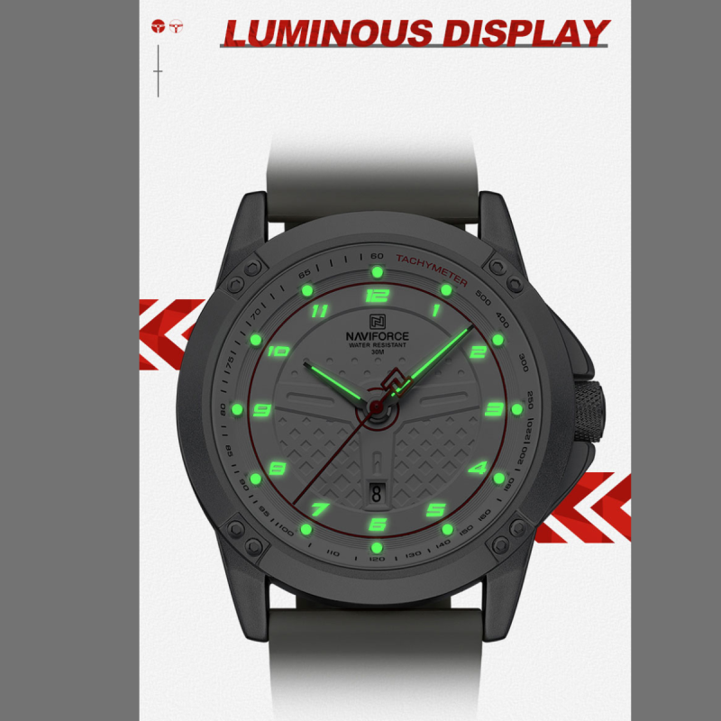 naviforce 8031 silicone belt watch for men's fashion